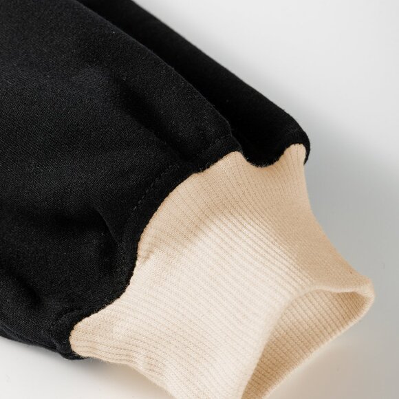 B301 Black Contrast Trim Loose Pullover and Lace Up Skort Set - Picture 6 of 11